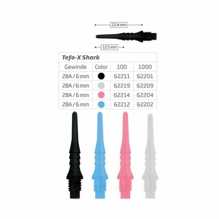 BULLS Tefo-X Shark Softip 6mm 2BA 100 Stück - Long - pink